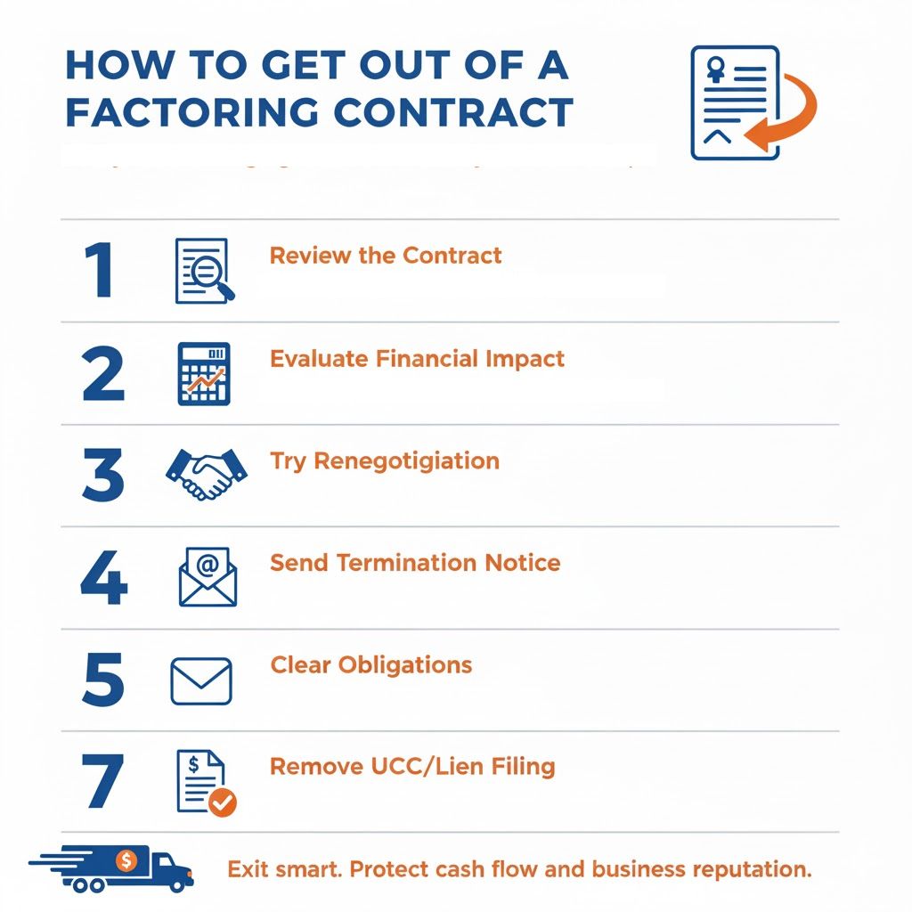 infographics showing how to exit from factoring contract