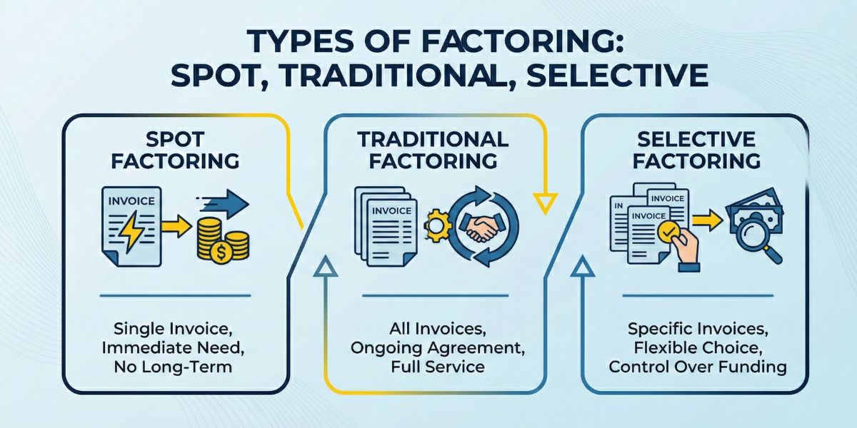 What Are The Main Types Of Factoring (Spot, Traditional, Selective)